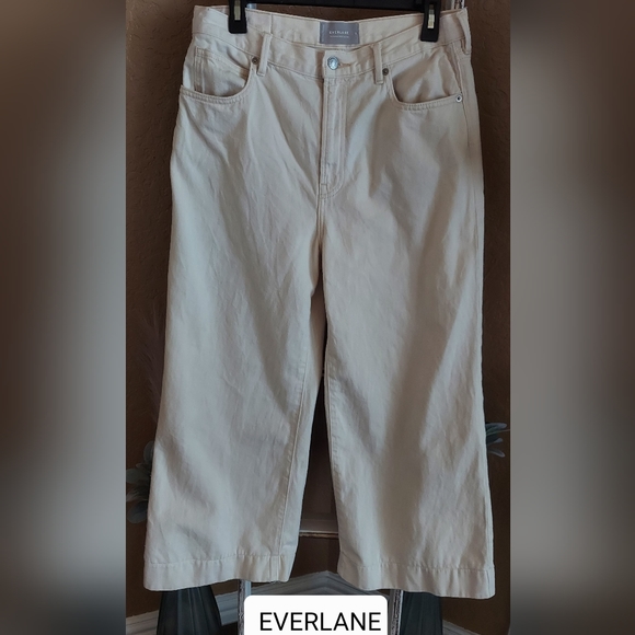 Everlane Denim - Everlane The Summer Wide Leg Jean Ivory Khaki Size 30